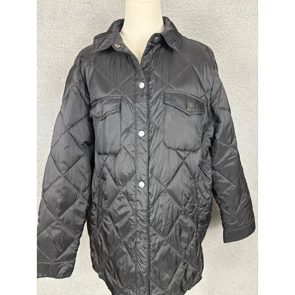 32 Degrees Heat Recycled Poly Cloudfill Packable Shirt Jacket Size XL Black NWTs - Picture 2 of 8